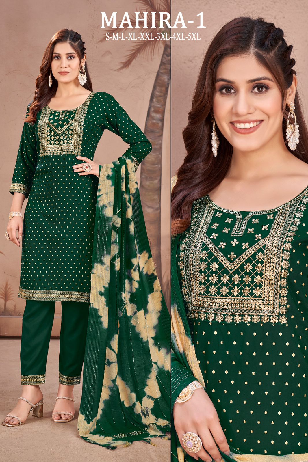 Mahira 1 By Sangeet Rayon Gold Printed Kurti With Bottom Dupatta Wholesale Shop In Surat